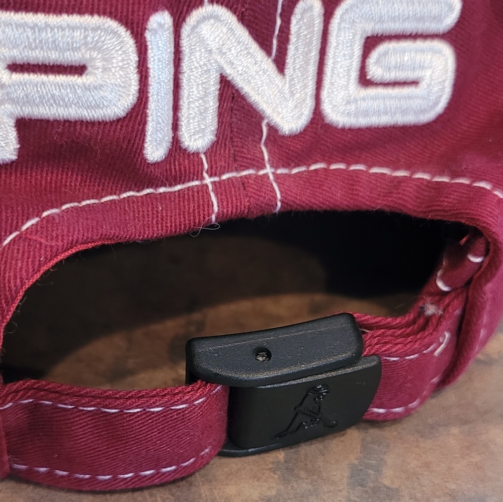 PING Curved Brim, Embroidered Ballcap, Adjustable Buckle Strap - Picture 5 of 7